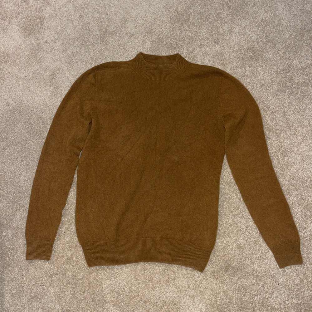 Chanyarn 100% Superfine  Merino Wool Brown Sweater Long Sleeved Size M